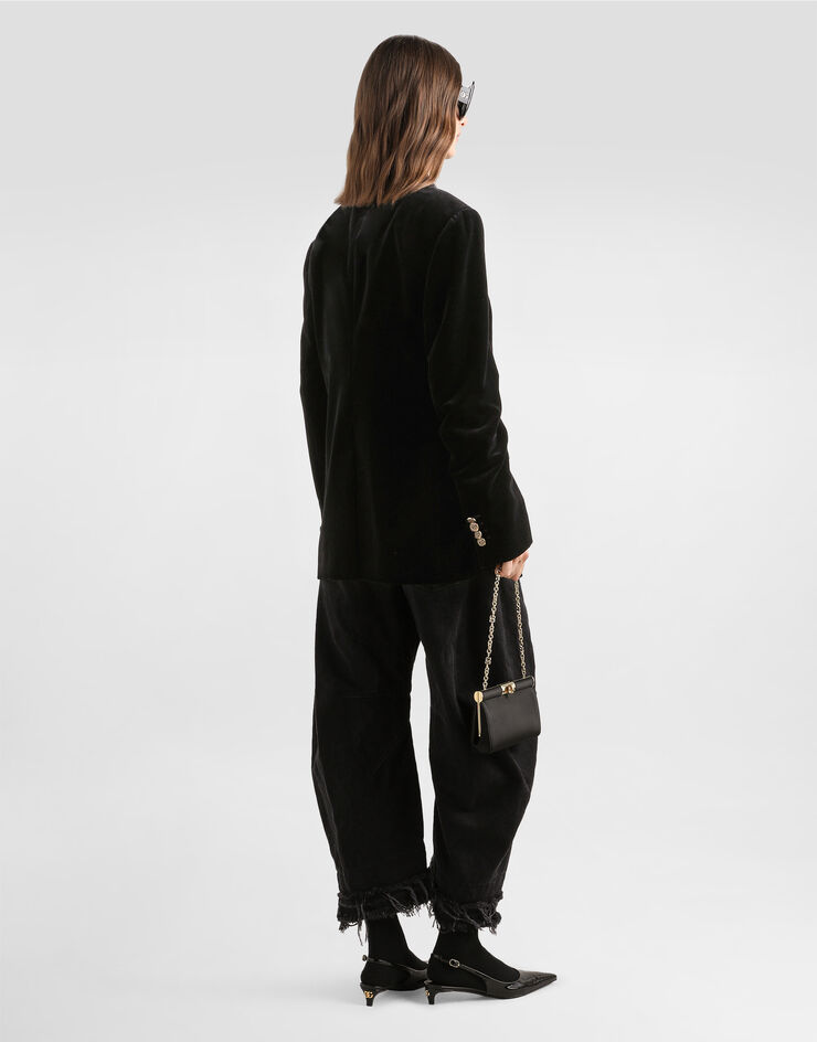Dolce & Gabbana Smooth velvet jacket Black F29V1TFUVG7