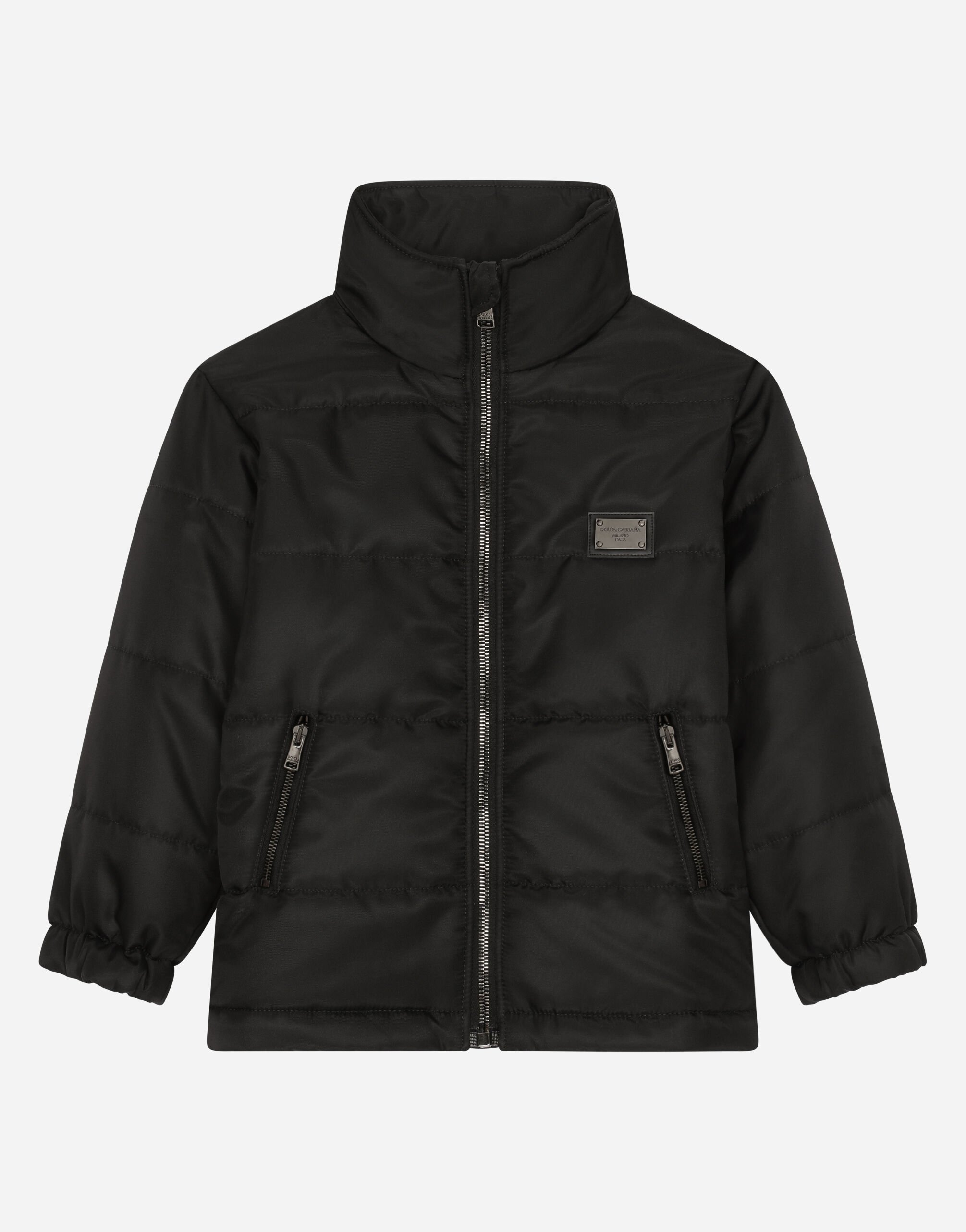 DolceGabbanaSpa Nylon jacket with logo tag Black L4JB6FG7KZ9