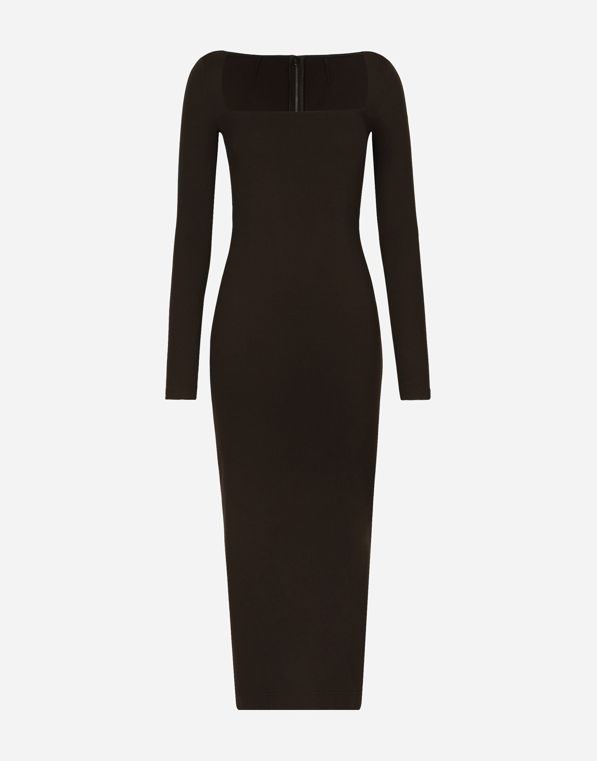 Dolce & Gabbana Technical jersey calf-length dress Black VG2298VM587