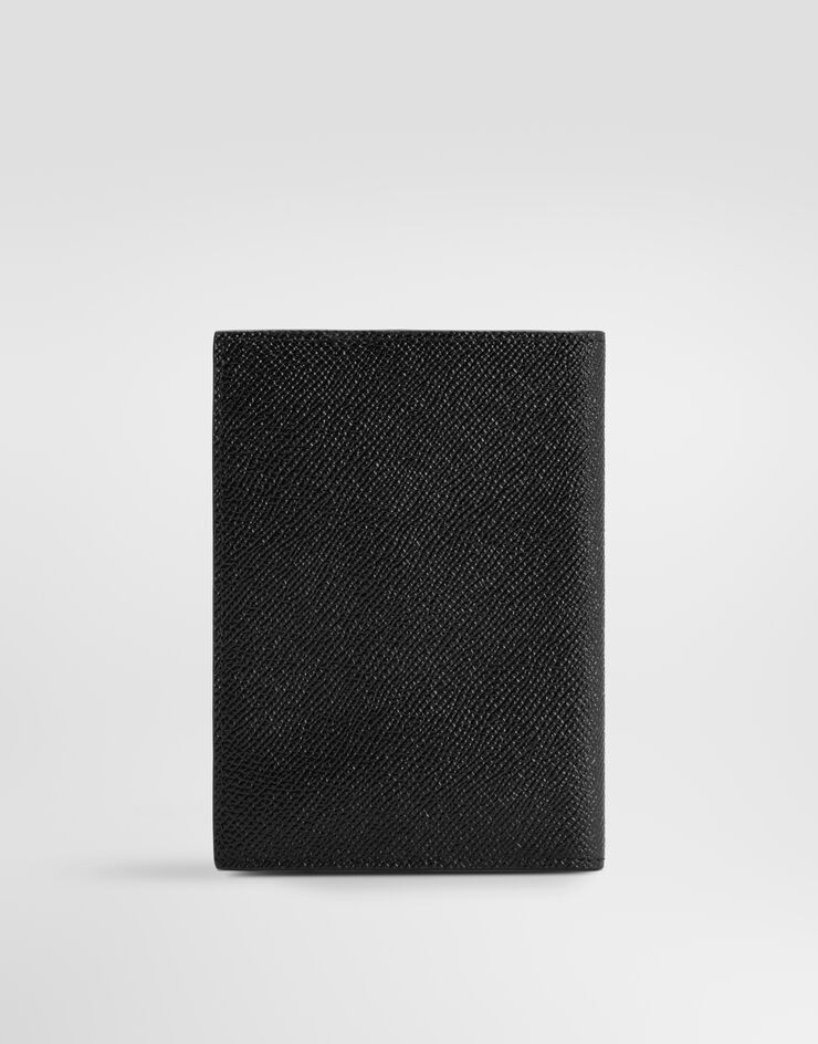 Dolce & Gabbana Dauphine calfskin passport holder with plate Dolce & Gabbana Dauphine calfskin passport holder with plate Black BI2215A1001