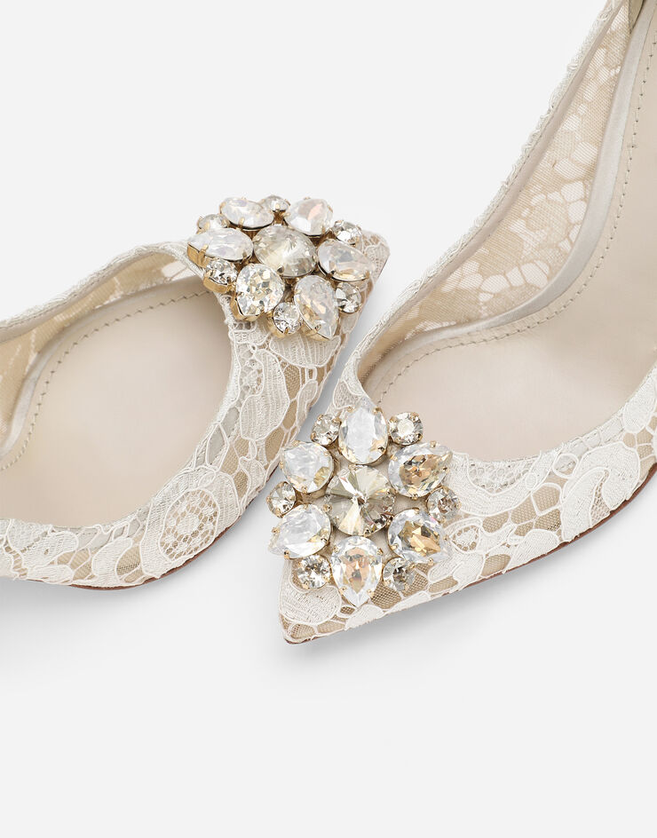 Dolce & Gabbana Zapatos escotados de encaje Taormina con cristales Blanco CD0101AL198
