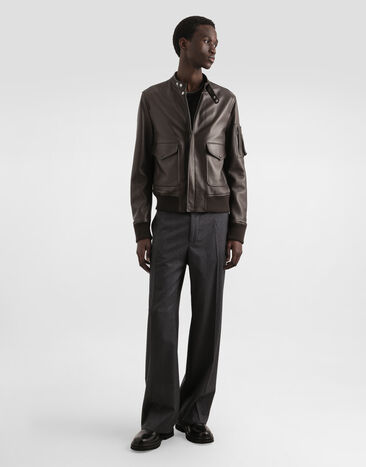 Dolce & Gabbana Plongé lambskin jacket Brown G9BPALHULW9