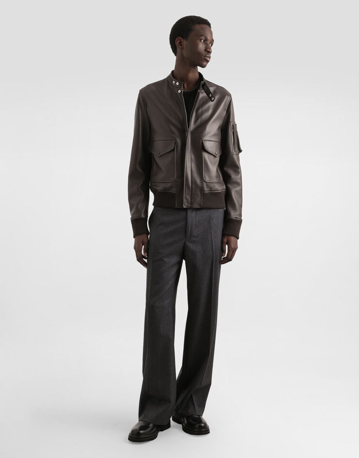Dolce & Gabbana Plongé lambskin jacket Brown G9BPALHULW9