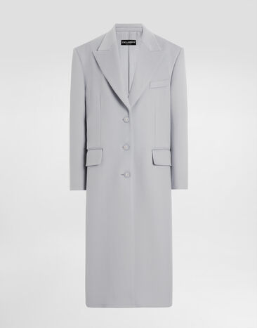 Dolce & Gabbana Oversize single-breasted cashmere baize coat Beige F0W3STHUMVM