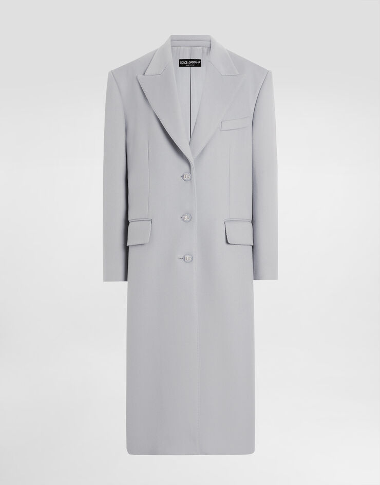 Dolce & Gabbana Einreihiger Oversize-Mantel aus Kaschmirstoff Grau F0W2MTFU292