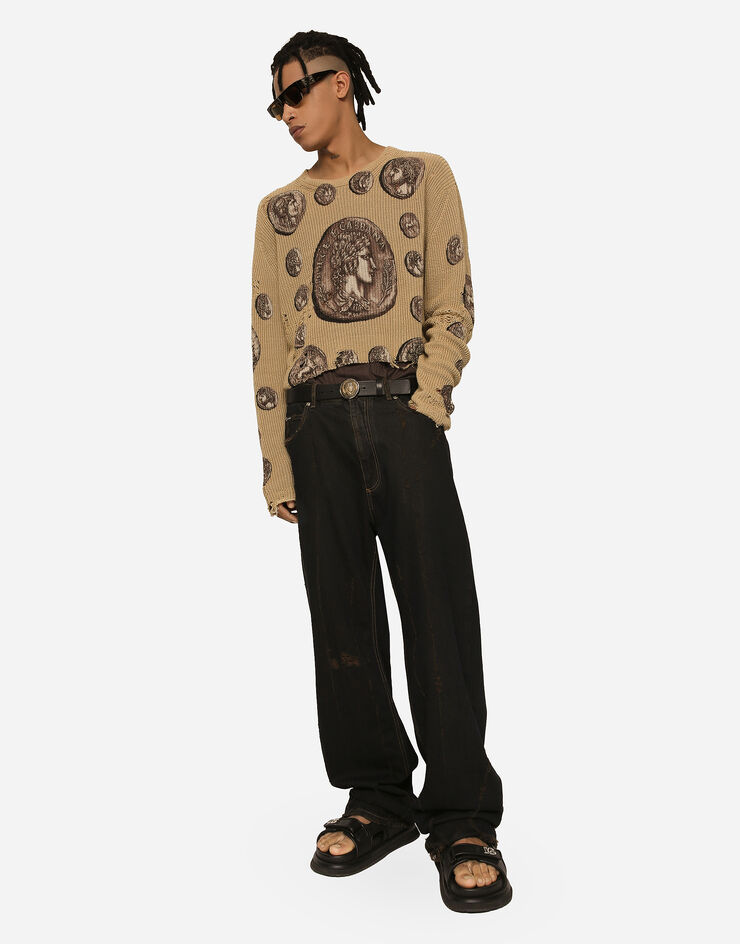 Dolce&Gabbana Overdyed jeans with subtle abrasions Multicolor GWVNXDG8JF0