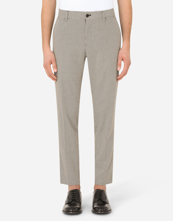Dolce & Gabbana Cotton houndstooth pants Grey GY5WMTFM6BV