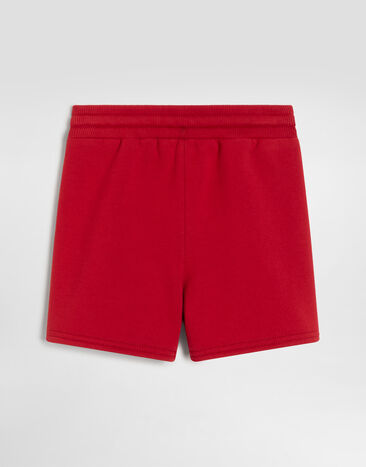 Dolce & Gabbana Fleece bermuda shorts with logo Red L1JQS2G7P4X