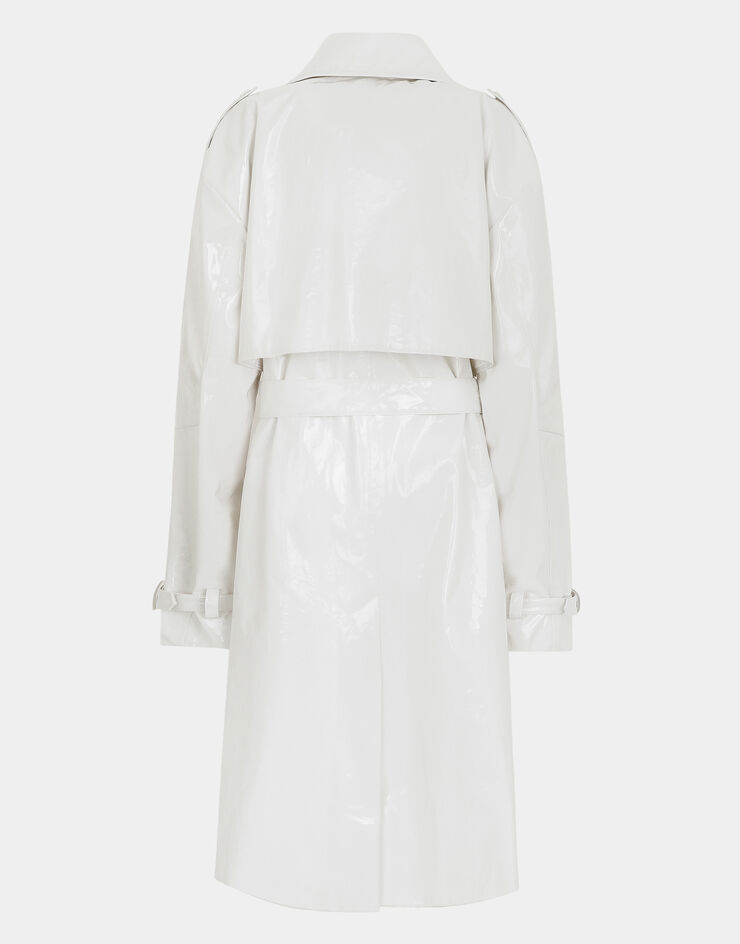 Dolce & Gabbana Trenchcoat aus beschichteter Baumwolle White F0D1QTFU600