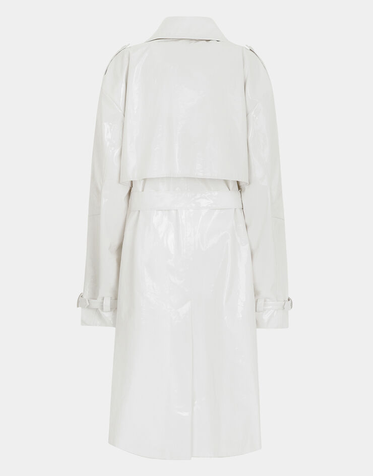 Dolce & Gabbana Trench in cotone spalmato Bianco F0D1QTFU600