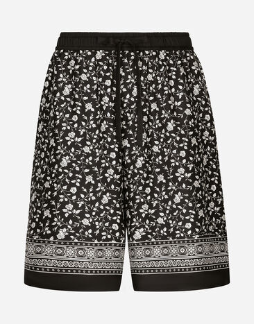 Dolce & Gabbana Bermudas estilo jogger de seda con estampado de corbatería Imprima GV37ATHI1T9