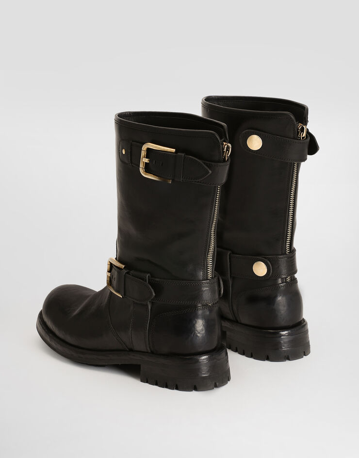 Dolce & Gabbana Calfskin biker boots Black CT1081AW352
