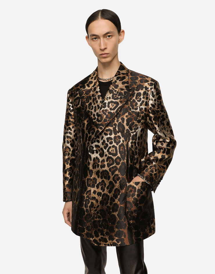 Dolce & Gabbana Leopard-design jacquard jacket Animal Print G2QR2THJMIE