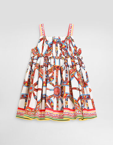 Dolce & Gabbana Carretto-print poplin dress Multicolor L24DU2FI5O4