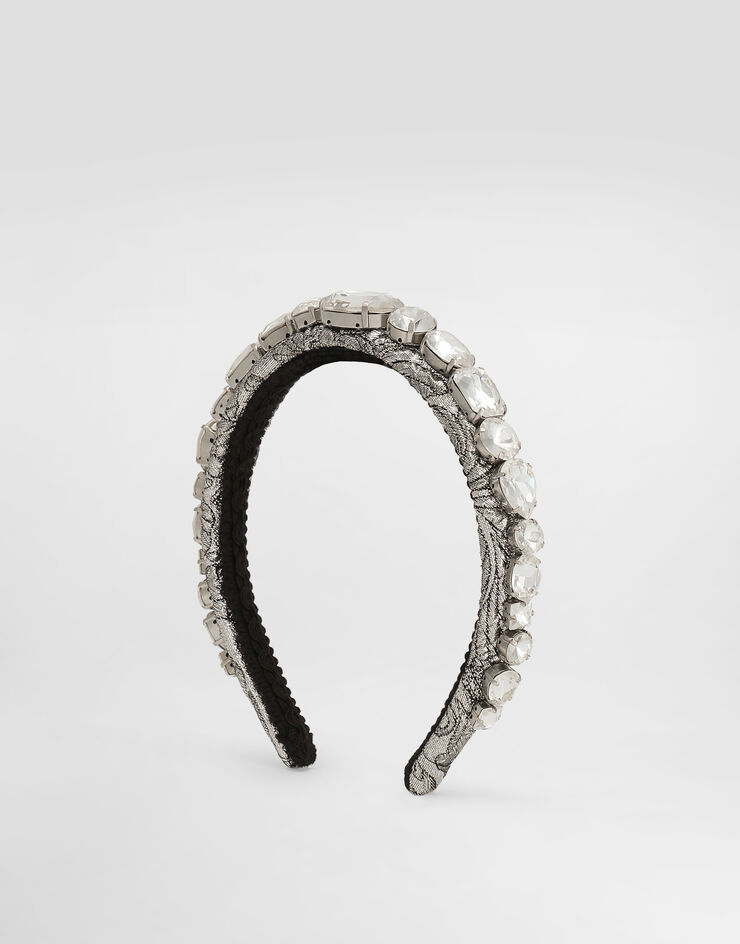 Dolce & Gabbana Floral jacquard headband with embroidery Multicolor FY366ZGDDDM