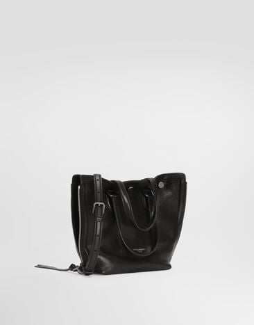 Dolce & Gabbana Atene tempesta calfskin shopping bag Black BM7890AU994