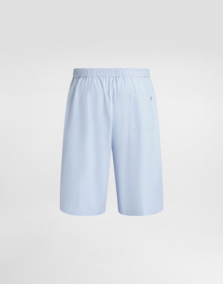 Dolce & Gabbana Cotton bermuda shorts with DG crossed embroidery Azure GV37AZGJ745