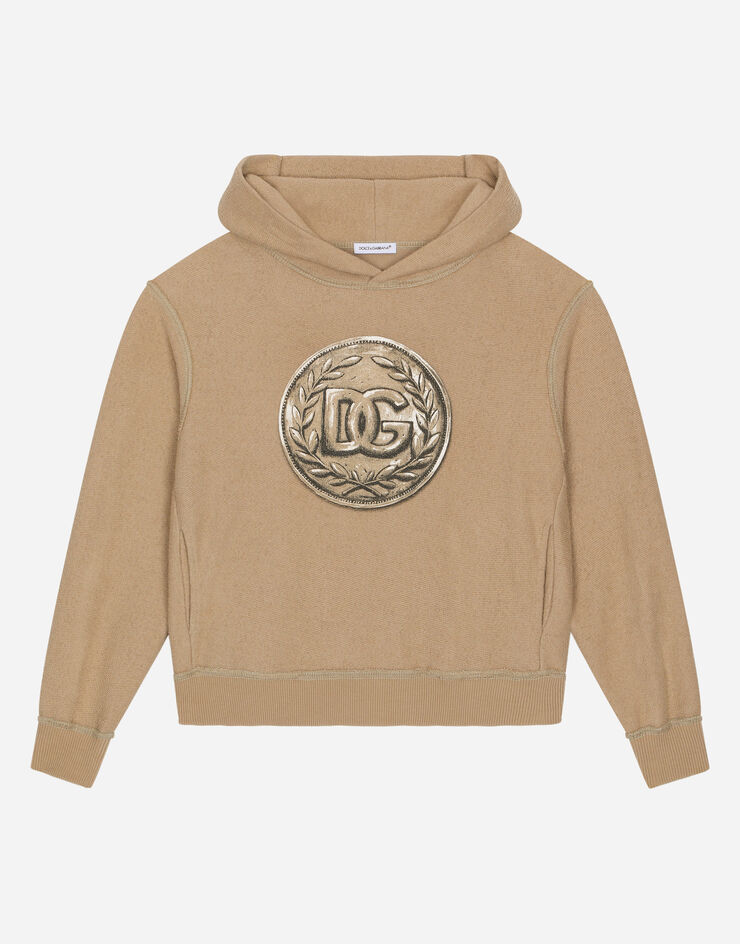 DolceGabbanaSpa Hoodie with coin print Beige L4JWIGG7J4P