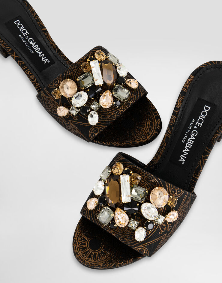 Dolce & Gabbana Jacquard sandals with stone embroidery Dolce & Gabbana Jacquard sandals with stone embroidery Multicolor CR1994C9T46