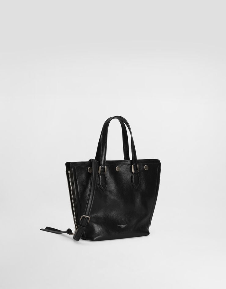 Dolce & Gabbana Atene tempesta calfskin shopping bag Black BM7890AU994