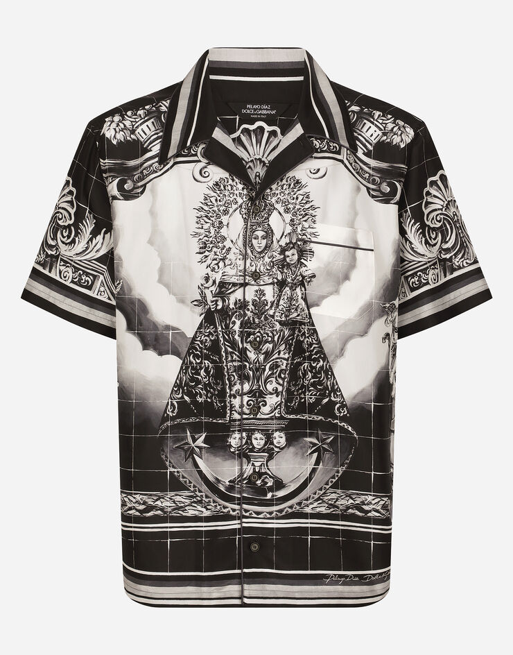 Dolce&Gabbana Printed silk habotai Hawaiian shirt Multicolor I5A24MGH178
