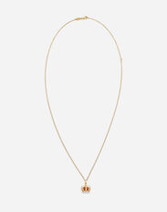 Dolce & Gabbana Crown yellow gold crown pendant with red jasper on the inside White G8KG5TFU7AV