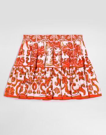 Dolce & Gabbana Majolica-print poplin skirt Multicolor L54I49G7P4N