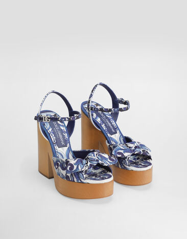 Dolce & Gabbana Cuña de esterilla con estampado de mayólica Imprima CZ0322A6514