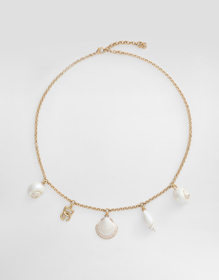 Dolce & Gabbana Necklace with DG logo and shells Gold WNQ6C5W1111