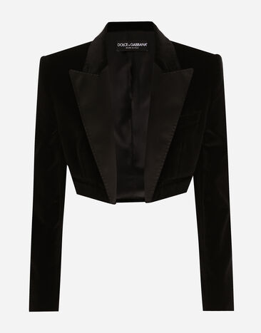 Dolce & Gabbana Velvet Spencer tuxedo jacket Black F2919TFUVG7