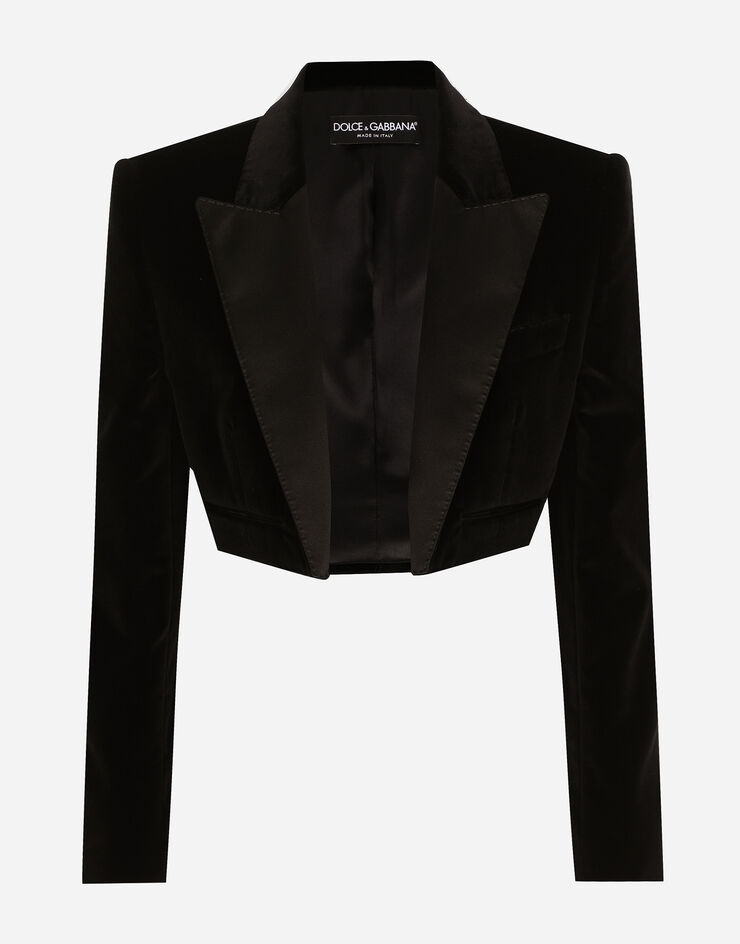Dolce & Gabbana Velvet Spencer tuxedo jacket Black F2919TFUVG7