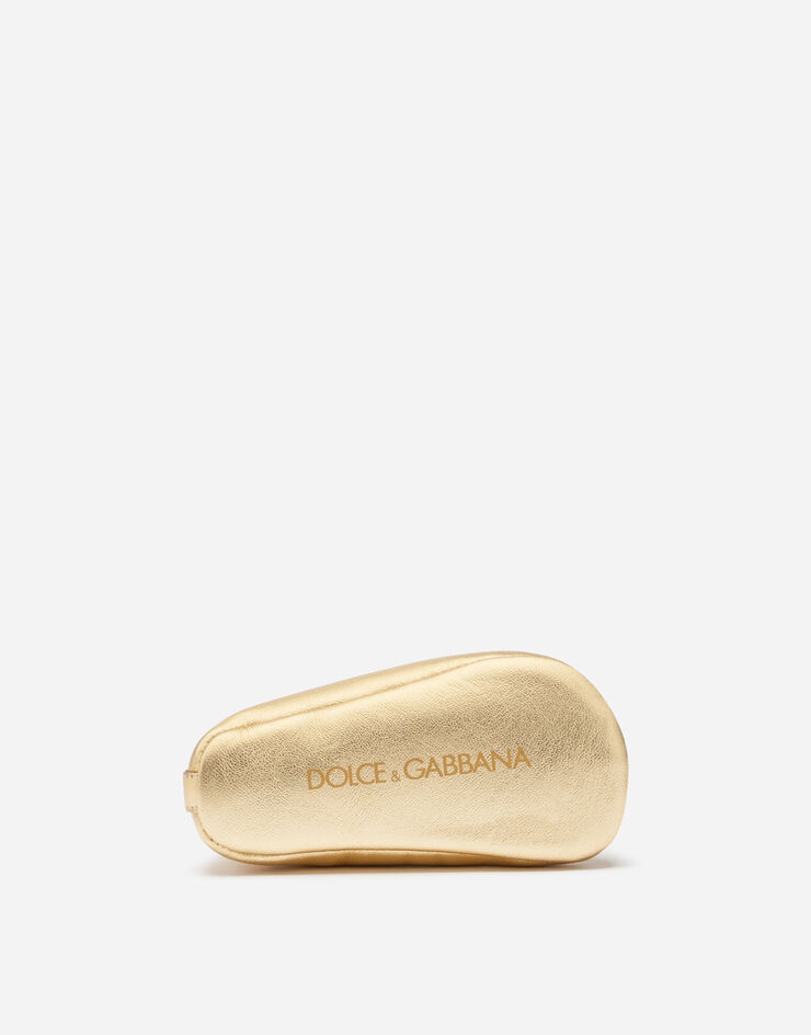 Dolce & Gabbana Ballerines nouveau-née en cuir nappa lamé Doré DK0065A6C66