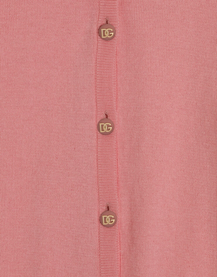 Dolce & Gabbana Strickcardigan mit Logoknöpfen Rosa L5KWH6JFMNG