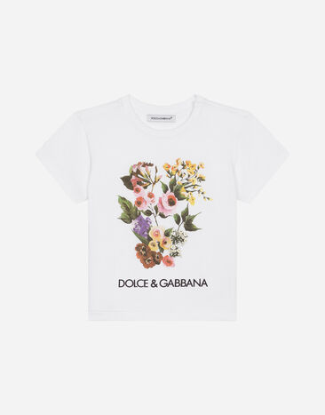 Dolce & Gabbana Jersey T-shirt with mixed floral print Print L2JTKTII7DS
