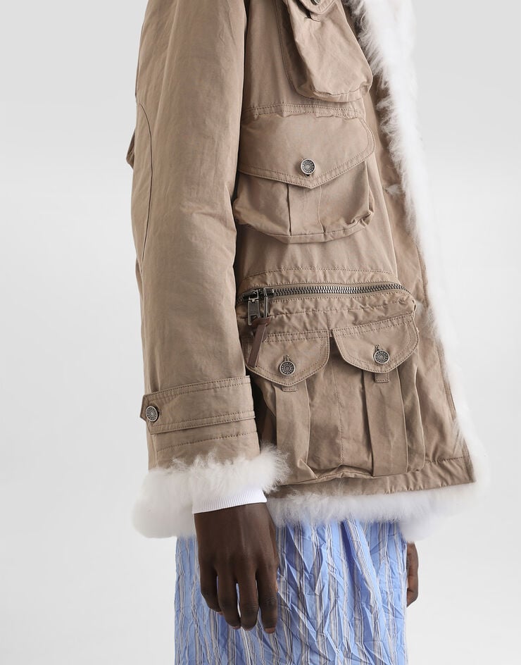 Dolce & Gabbana Waxed faille jacket Beige G9CDMZHUMS8