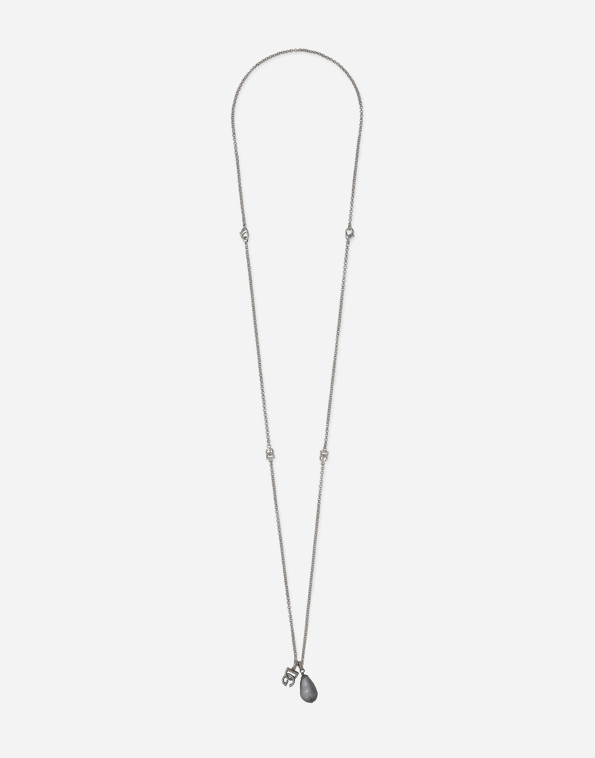 Dolce & Gabbana Teardrop necklace with DG logo Print GH764AFS6N5