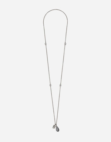 Dolce & Gabbana Teardrop necklace with DG logo Black GH706ZGH892