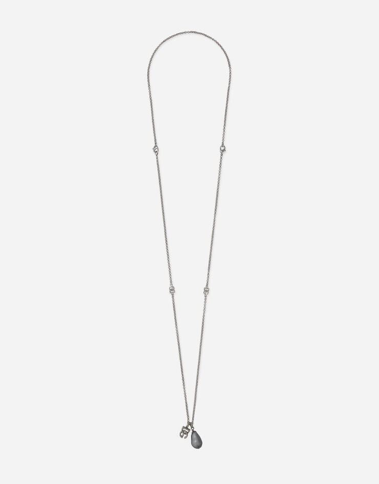 Dolce & Gabbana Teardrop necklace with DG logo Grey WNQ3S2W1111