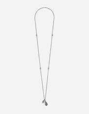 Dolce & Gabbana Teardrop necklace with DG logo Grey GH706ZGH892