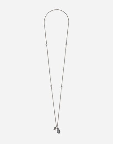 Dolce & Gabbana Teardrop necklace with DG logo Black G2TM9TFUBFY