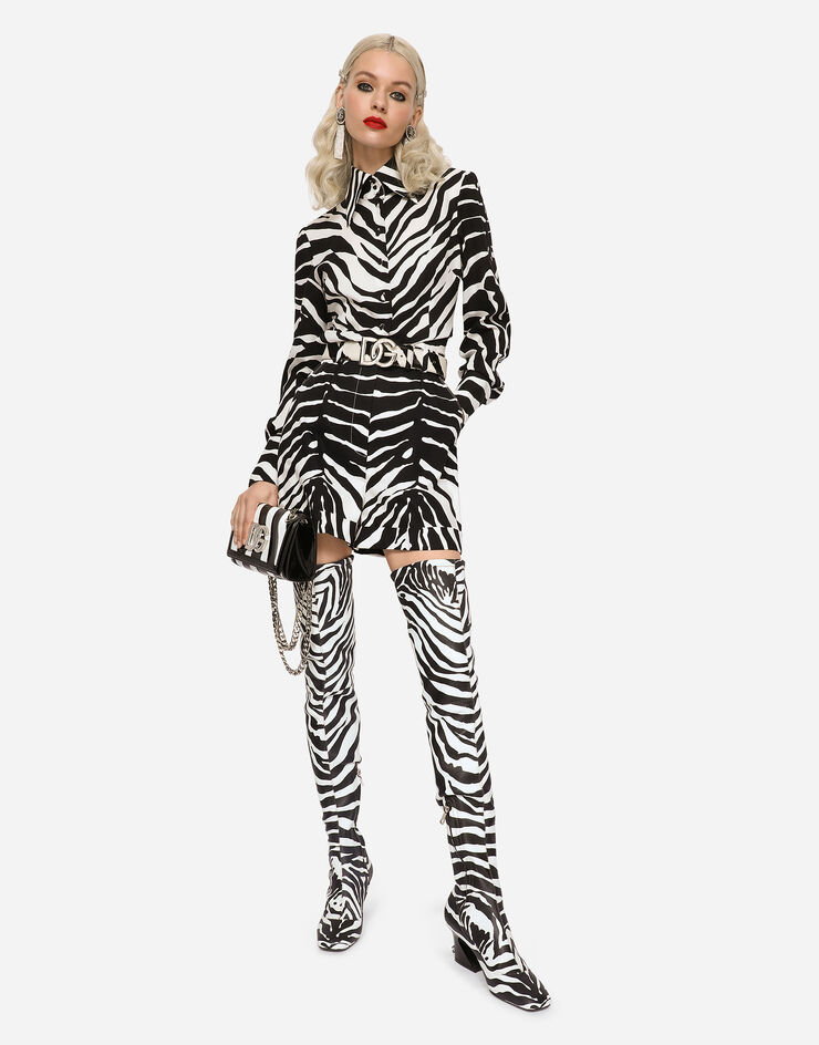 Dolce & Gabbana Zebra-print charmeuse shirt Multicolor F5P71TFSA3P
