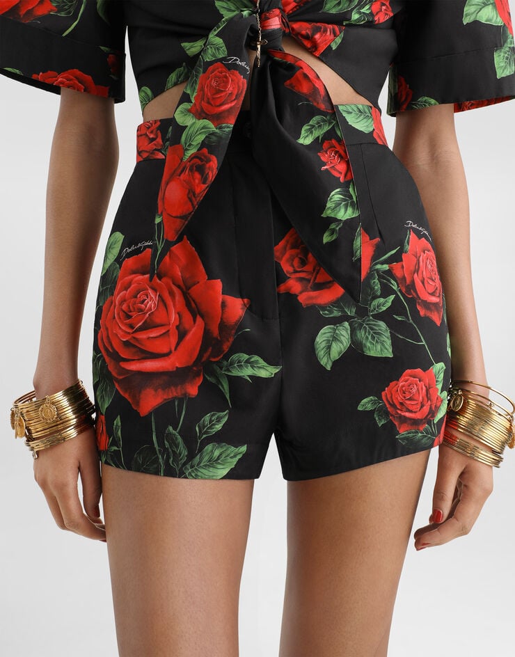 Dolce & Gabbana Rose-print poplin shorts Dolce & Gabbana Rose-print poplin shorts Multicolor FTBTPTHS5VL