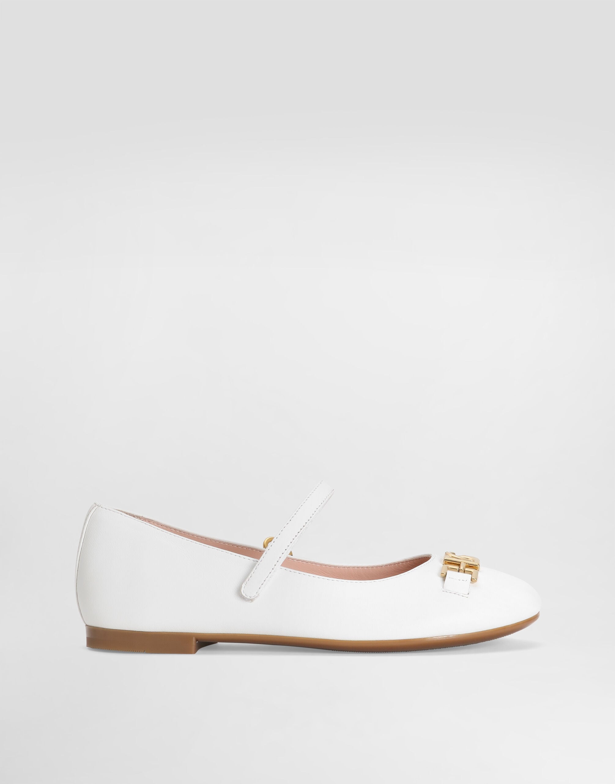 Nappa lambskin ballet flats in White for Girls | Dolce&Gabbana® US