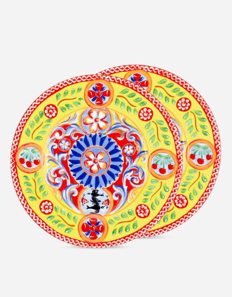 Dolce & Gabbana Набор из 2 плоских тарелок из тонкого фарфора разноцветный TC0S04TCA06