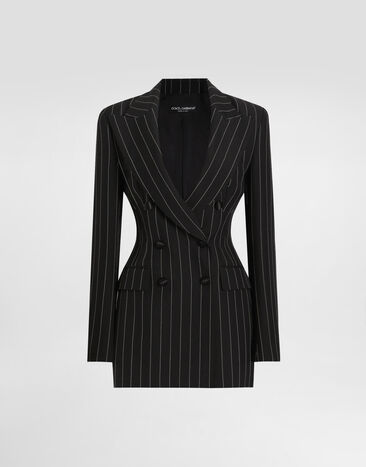 Dolce & Gabbana Double-breasted pinstripe wool jacket Print F7AX5TIS1Y6