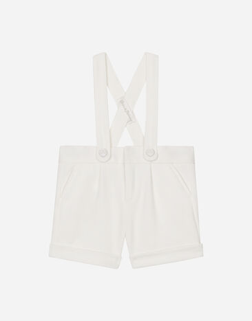 Dolce & Gabbana Textured jersey dungarees White L0EGG2FU1L6