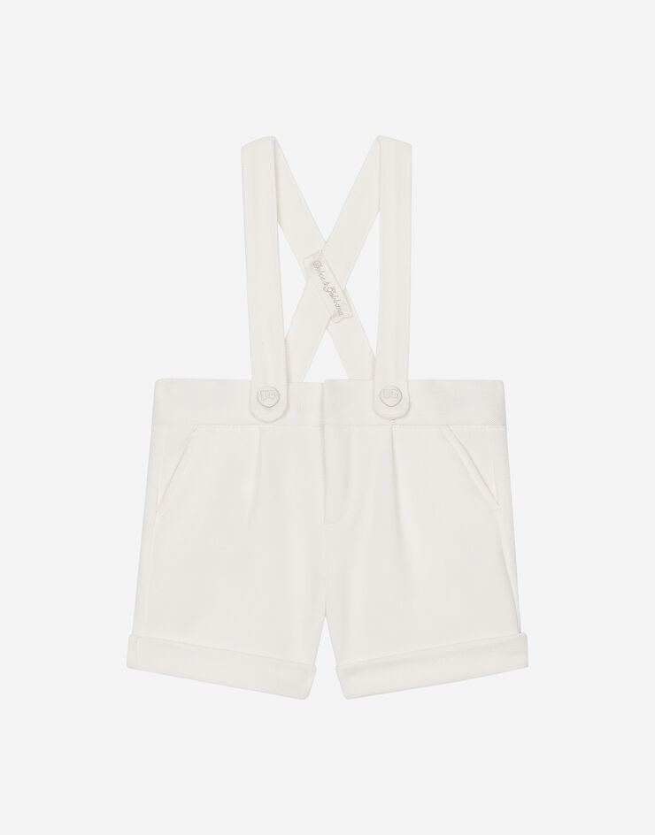 Dolce&Gabbana Textured jersey dungarees White L0EGG7HU7OM