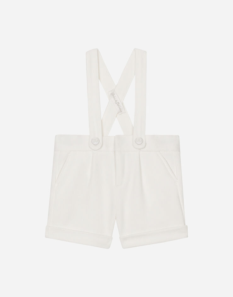 Dolce & Gabbana Textured jersey dungarees White L0EGG7HU7OM