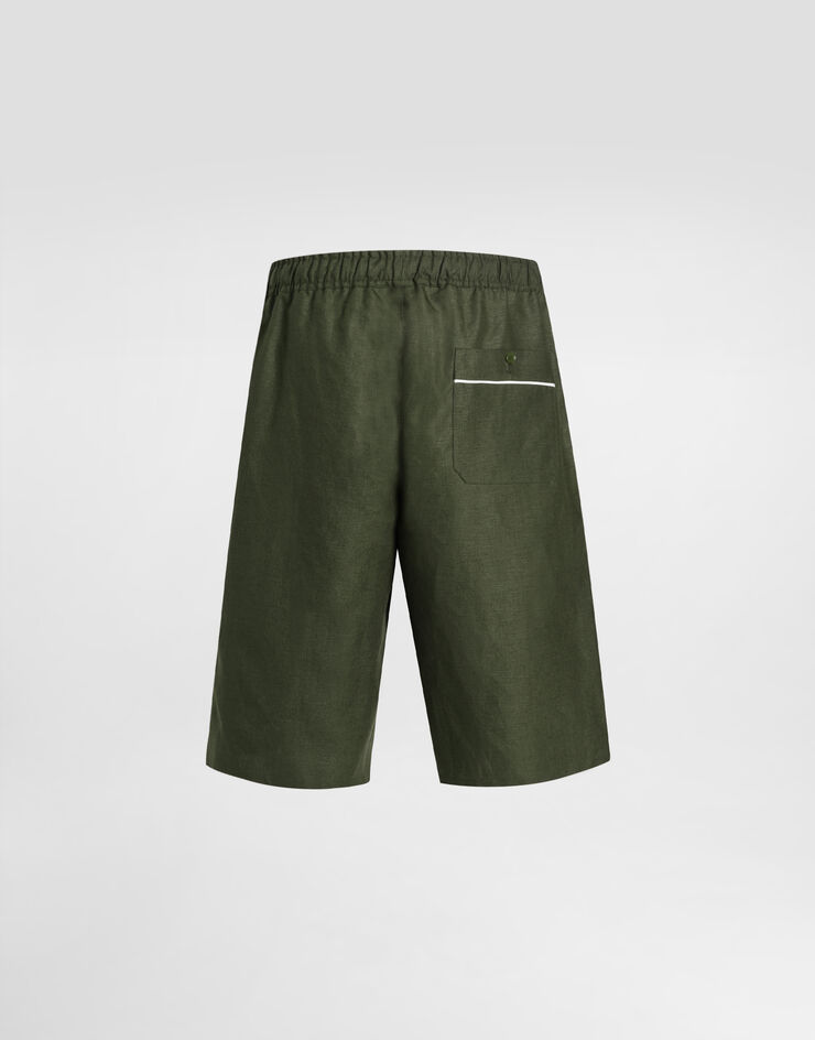 Dolce & Gabbana Linen fabric shorts Green GP0T1TFU4MC