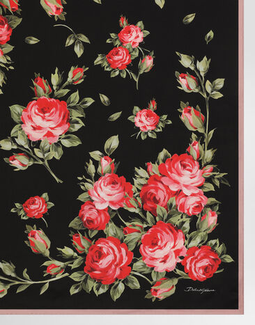 Dolce & Gabbana Rose bouquet-print silk twill scarf 90x90 Multicolor FN090RGDDPL